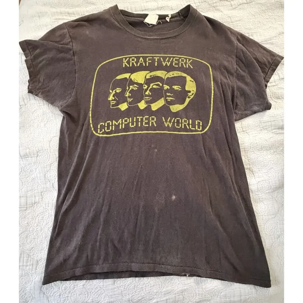 Kraftwerk Computer World Black Cotton T Shirt‎ 1981 USA Tour Vintage Original